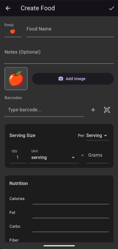 Create Food Screen