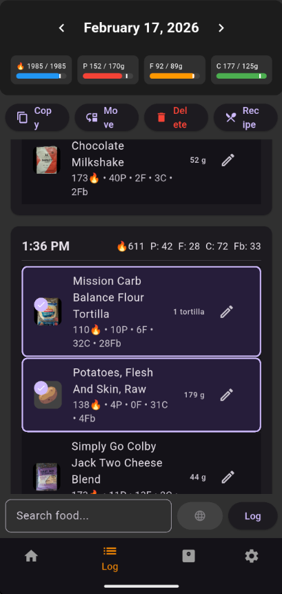 Multi-select mode with selected items and action buttons